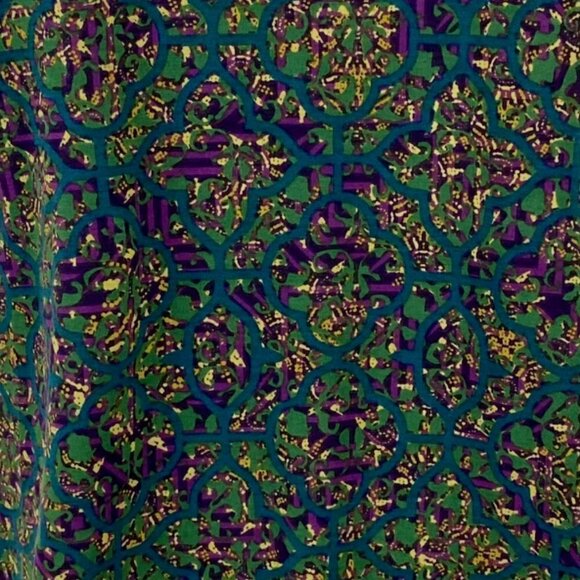 Lularoe Perfect T Purple/Green Print Scoop… - Picture 3 of 5